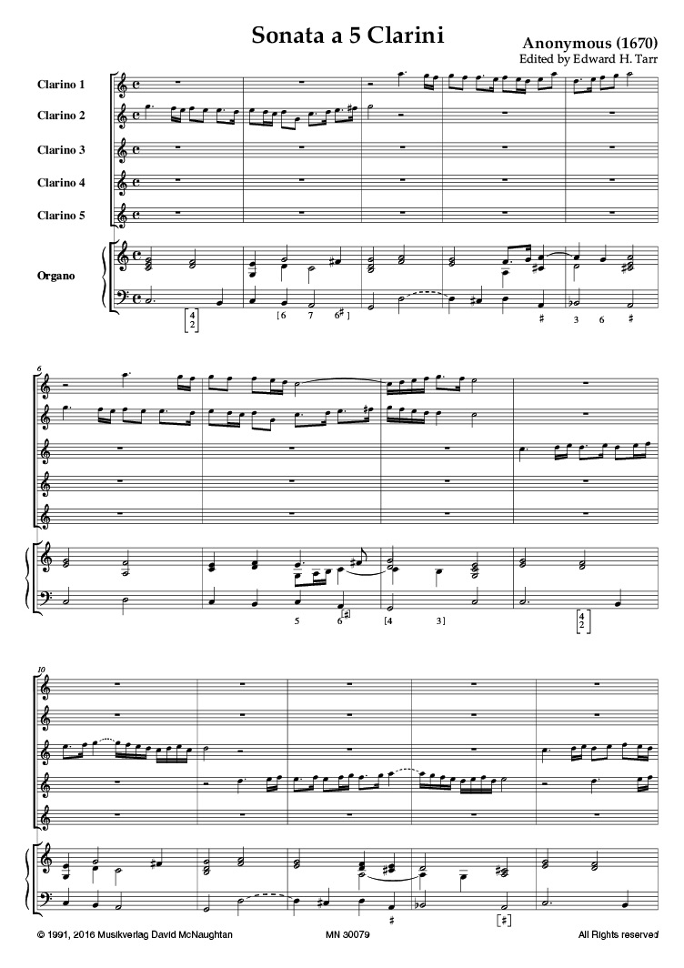 ANONYMOUS(Czech) Sonata à 5 Clarini
