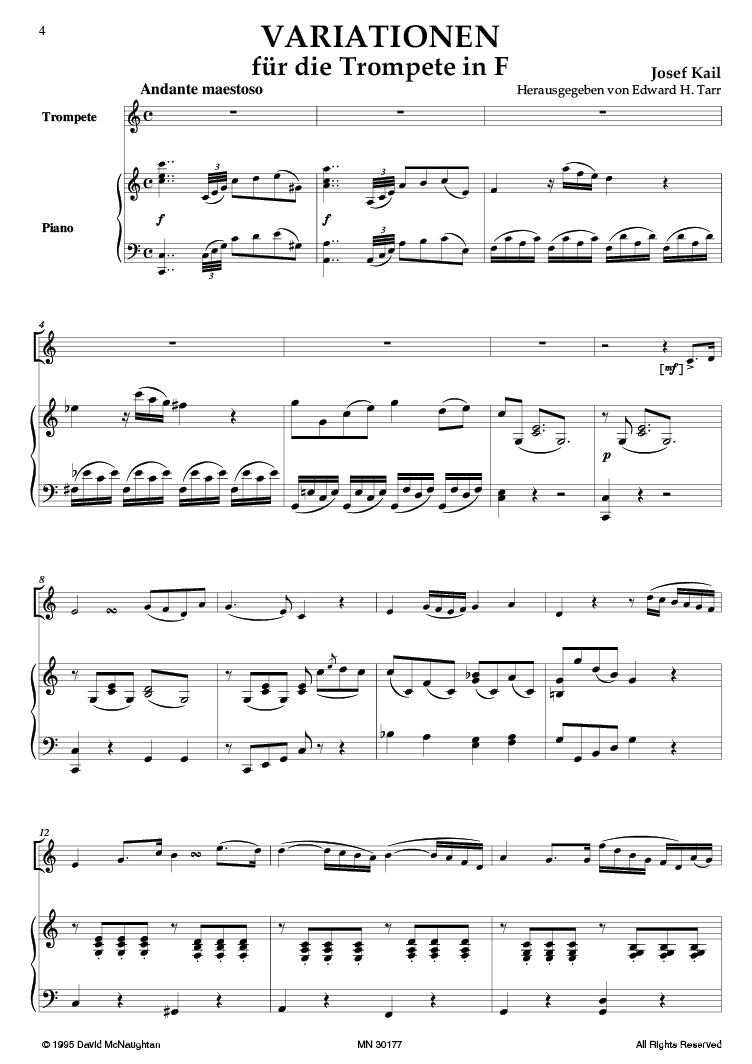 KAIL Variationen für die Trompete in F